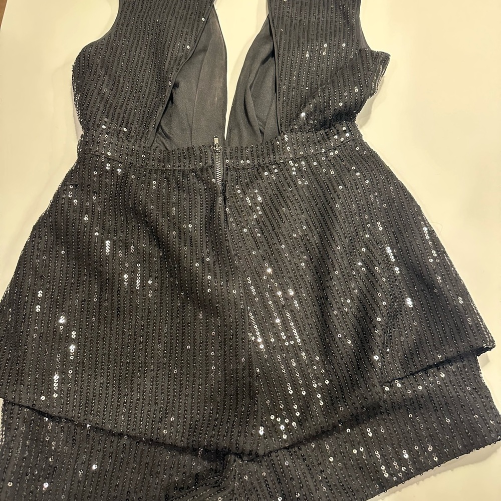 Silver Sequin Sleeveless Jumpsuit